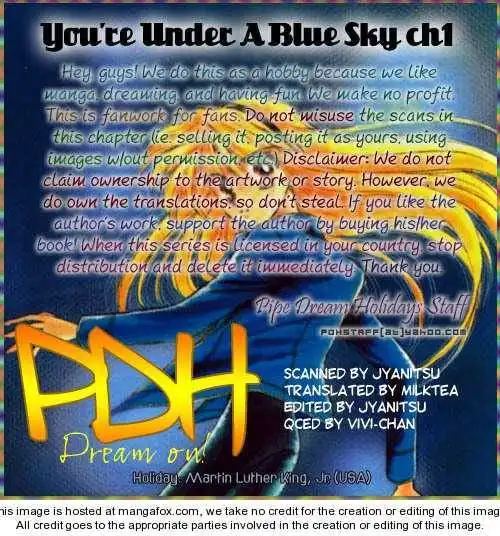 You're Under a Blue Sky Chapter 1 1